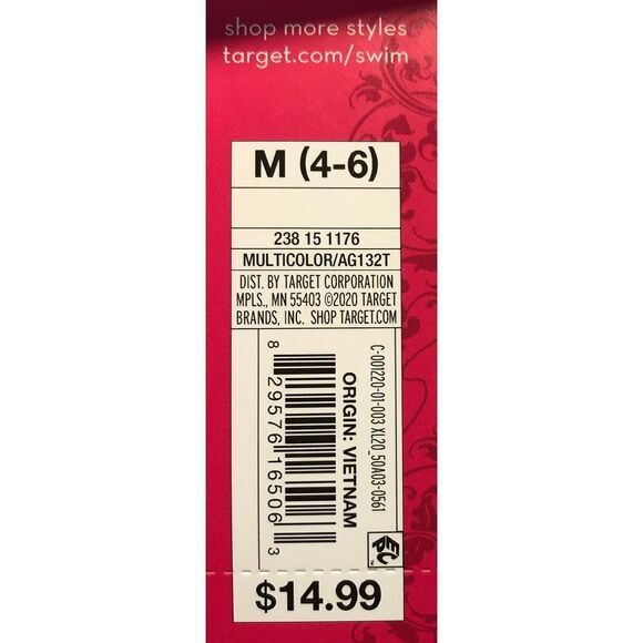 Xhilaration JUNIOR'S SZ M/4-6 Bikini Swim or Fashion Top Multi-Color Stripes NWT - Picture 3 of 4